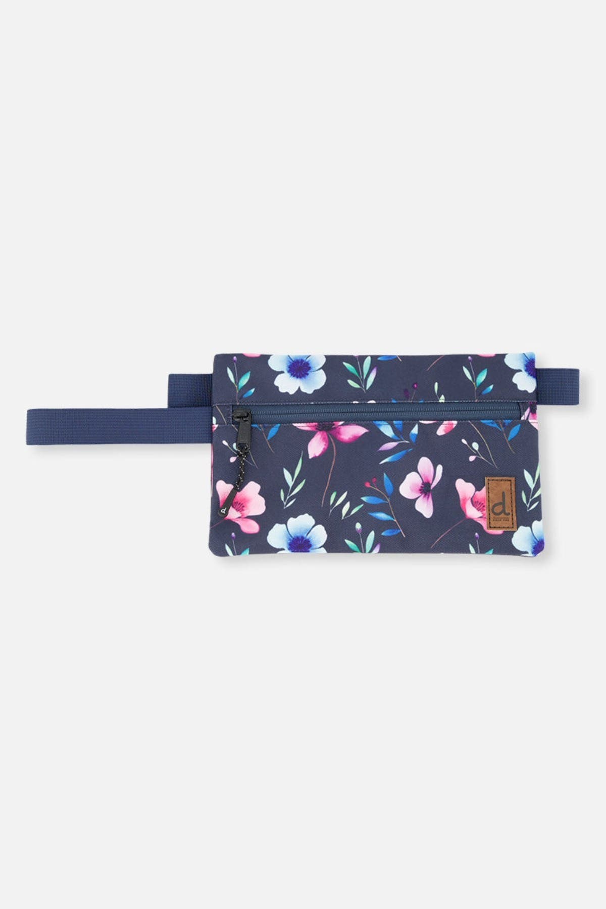 Deux par Deux Floral Practical Stylish Compact Pencil Case, Main, color, Blue Floral Print