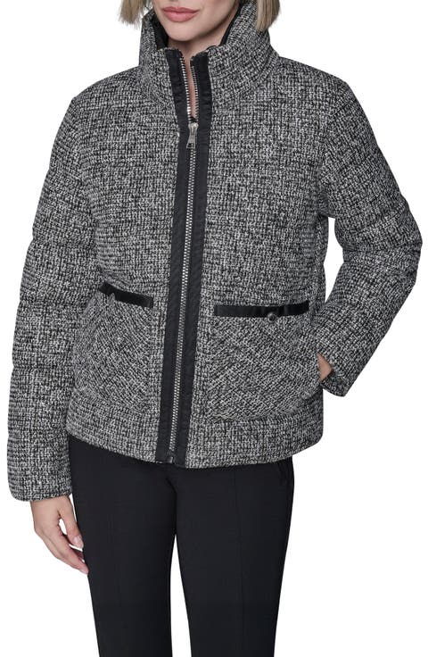 Short Tweed Puffer Jacket