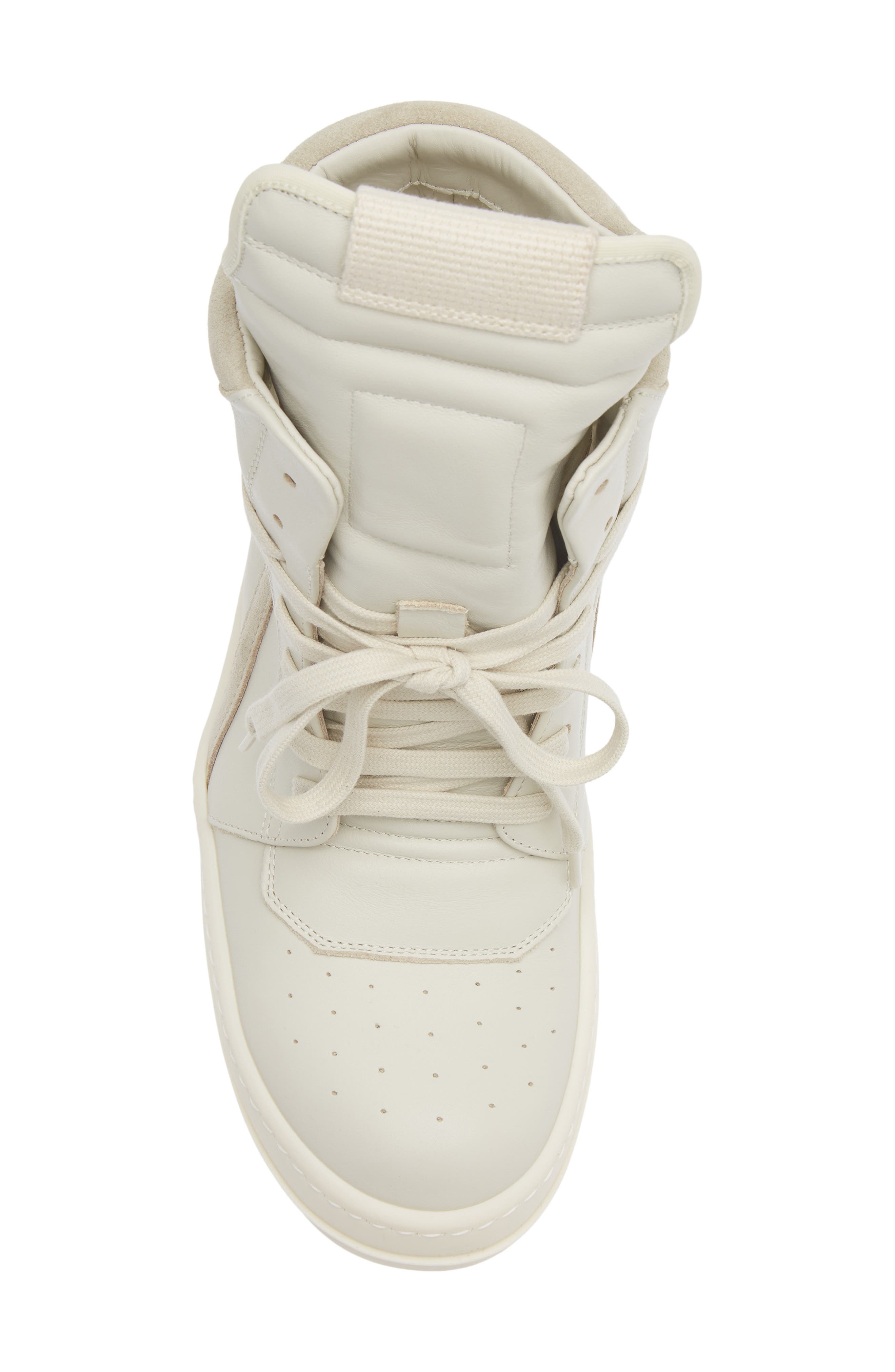 Rick Owens Geobasket High Top Sneaker, Alternate, color, Dirty Milk/ Pearl Milk