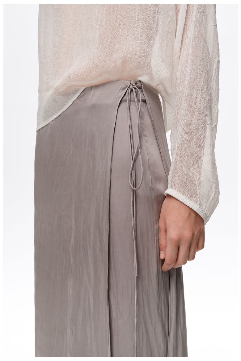 Fluid ankle length skort, Alternate, color, SILVER