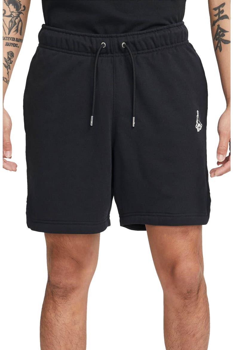 Essential Fleece Shorts, Main, color, BLACK/ SAIL