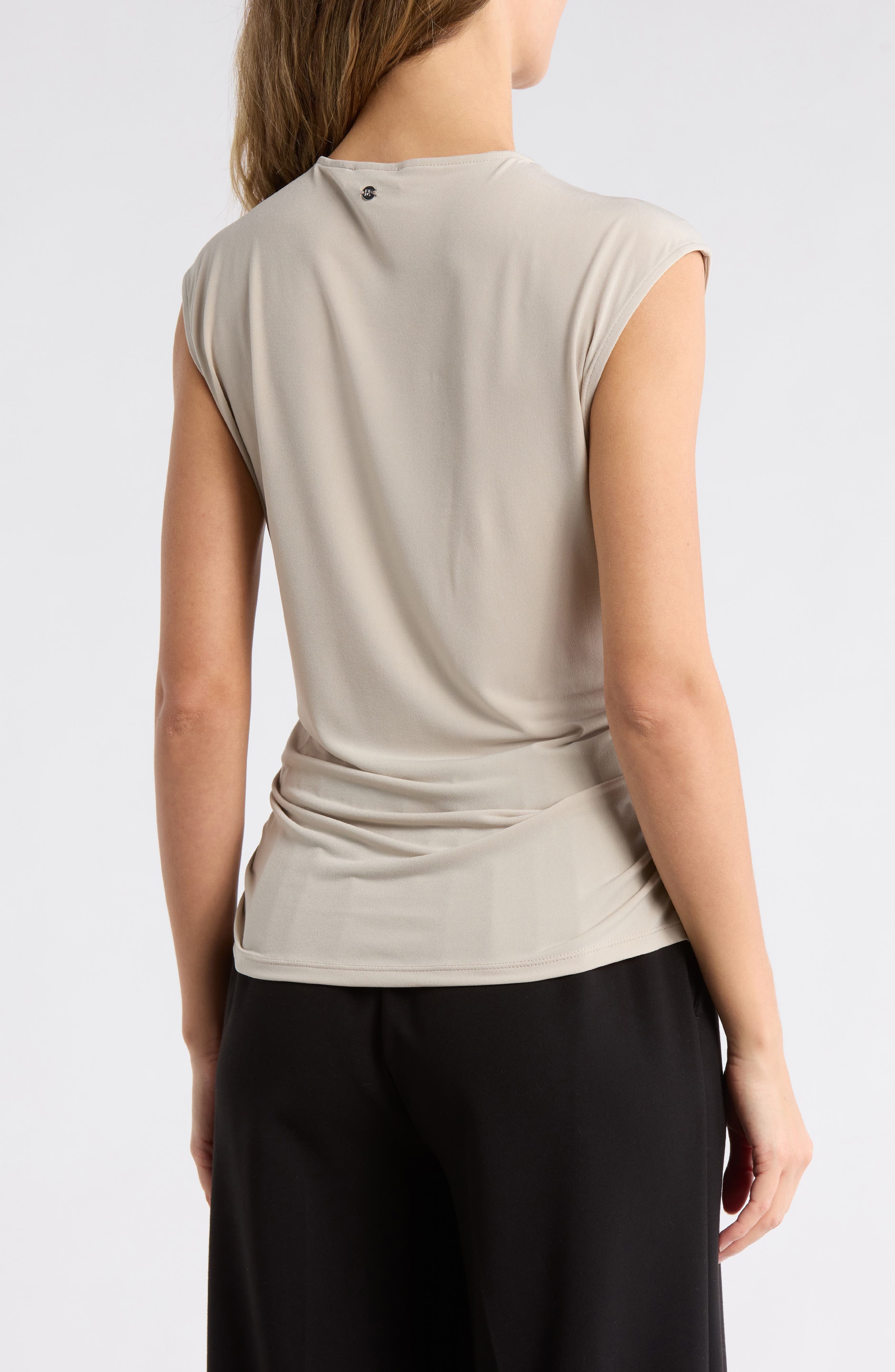 Asymmetrical Ruched Cap Sleeve Top - image 4