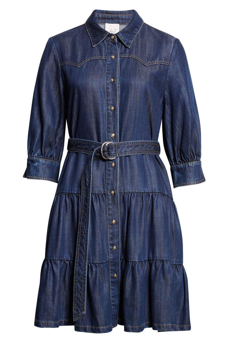 Ophelia Denim Shirtdress, Alternate, color, MER