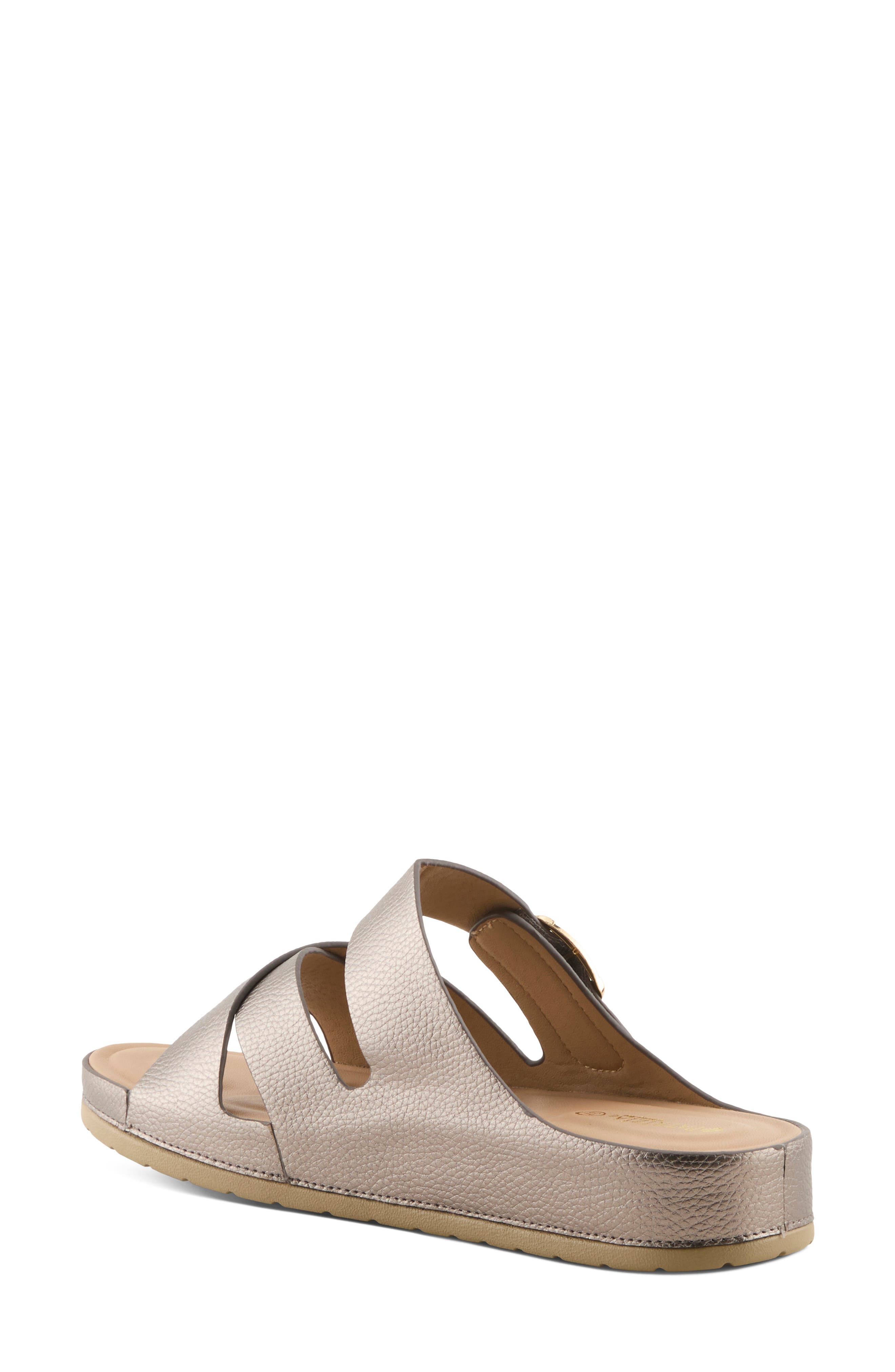Eliza Slide Sandal, Alternate, color, PEWTER