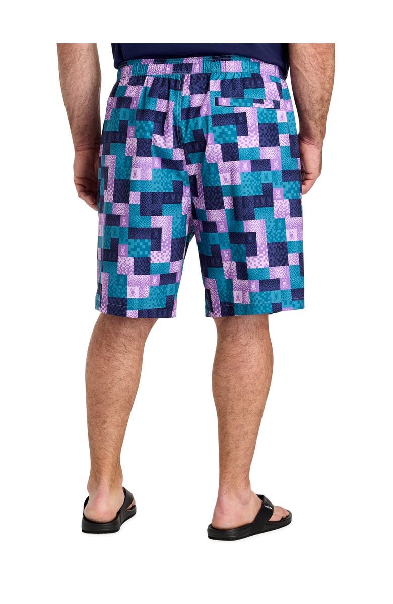 Psycho Bunny Big & Tall Olivier All Over Bunny Swim Trunks, Alternate, color, Mallard Blue