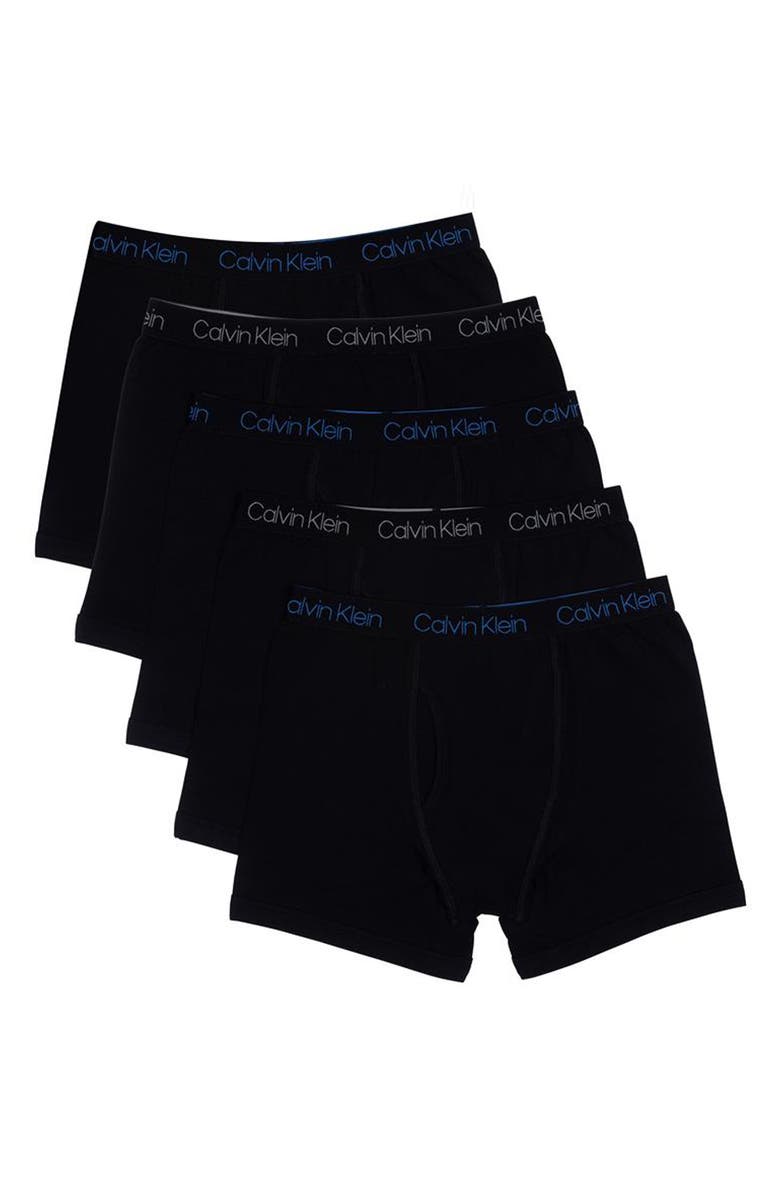 Calvin Klein Kids' Assorted 5-Pack Boxer Briefs, Main, color, Black Black/Black/Black/Black