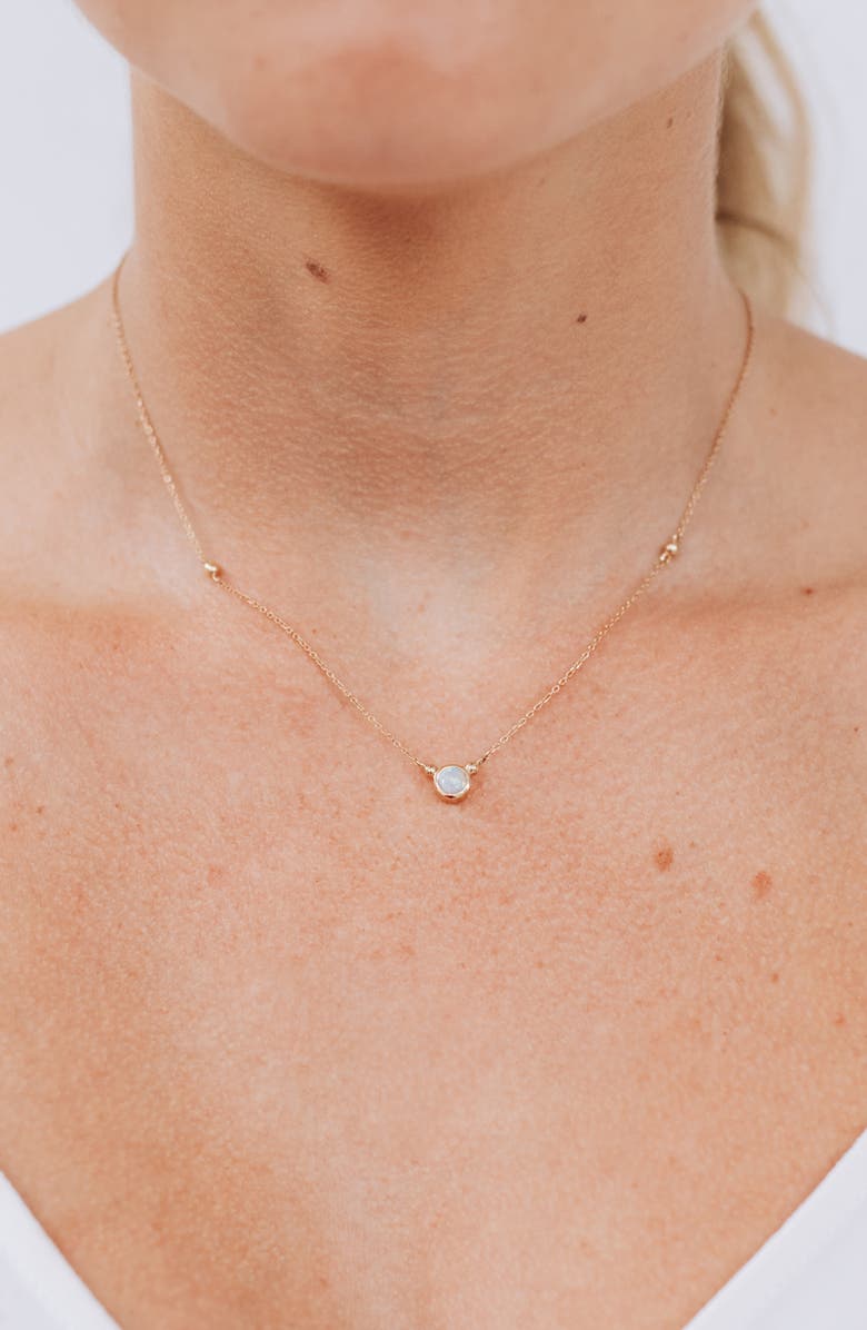 Anzie Bonheur Birthstone Pendant Necklace, Alternate, color, White