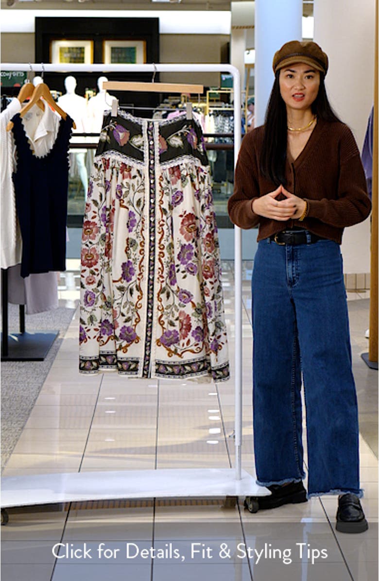 Rococo Floral Midi Skirt, sales video thumbnail