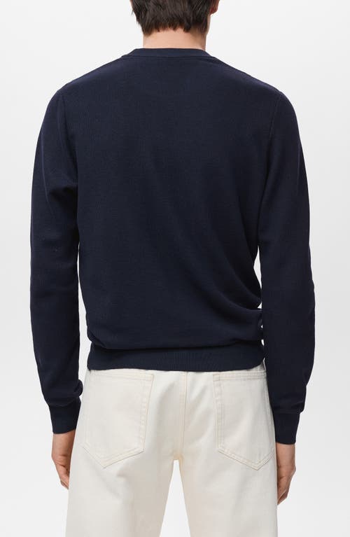 Mango Men's Microstructure Cotton Knitted Sweater In Black