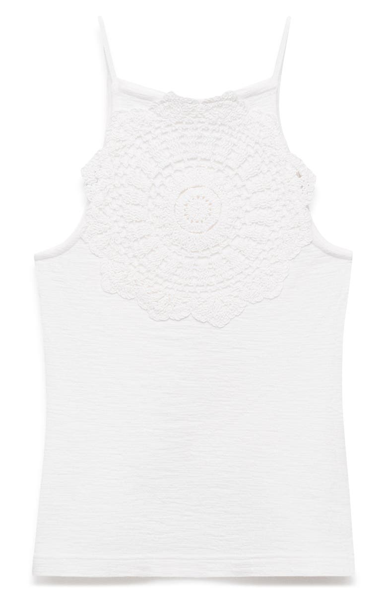 MANGO Crochet Appliqué Sleeveless Top, Alternate, color, Off White