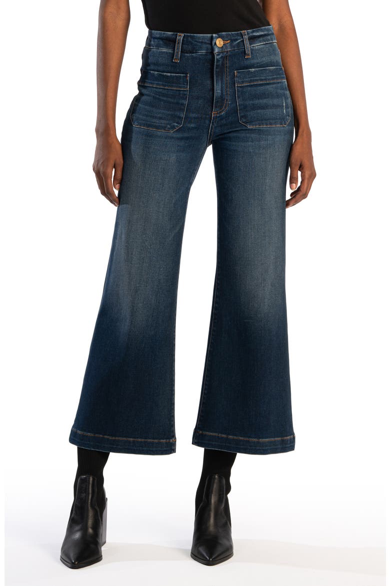 Meg Patch Pocket Wide Leg Jeans, Main, color, WAITING