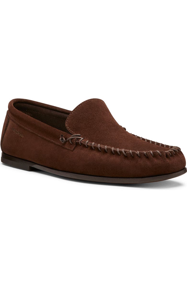 Stuart Weitzman Montauk Venetian Moc Toe Loafer, Main, color, Dark Brown