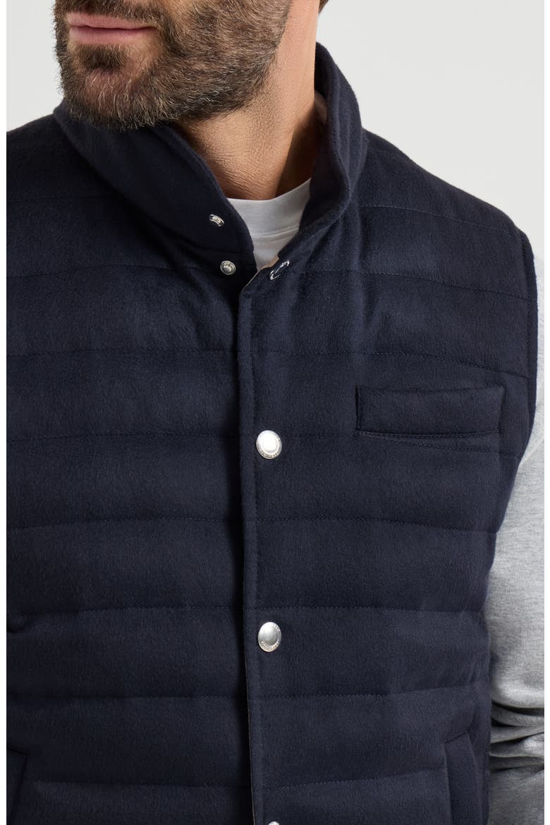 Lightweight cashmere flannel down vest, Alternate, color, Dark Grey