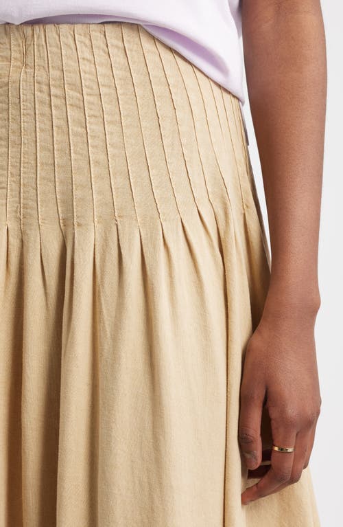 Treasure & Bond Pleat Accent Linen Blend Maxi Skirt In Neutral