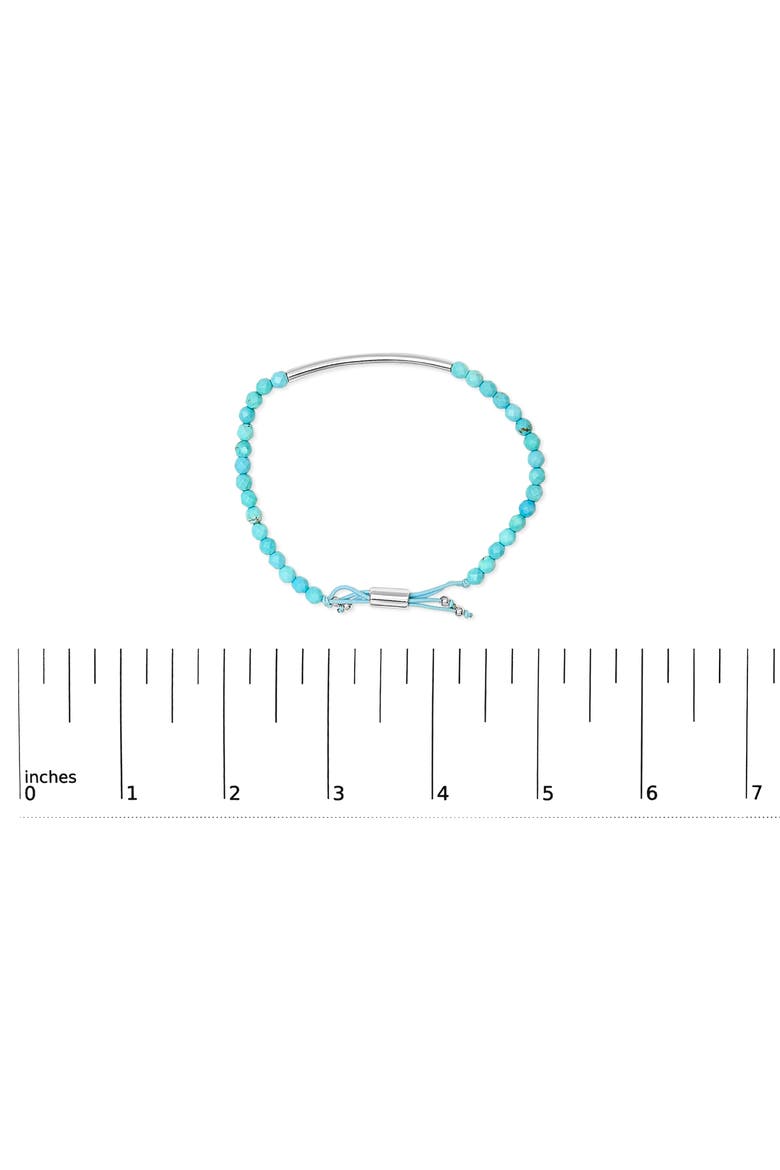 Sterling Silver Turquoise Beads Station Bracelet with Bolo Clasp, Alternate, color, Silver