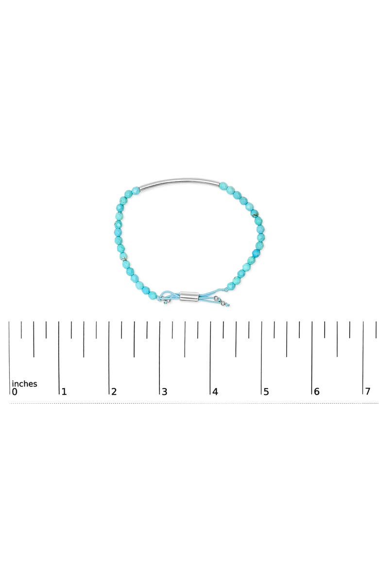 Haus of Brilliance Sterling Silver Turquoise Beads Station Bracelet with Bolo Clasp, Alternate, color, Silver