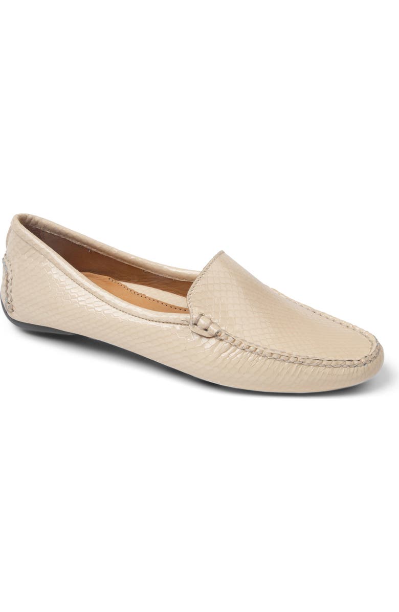 patricia green Jillian Snake Embossed Driving Shoe, Main, color, Cream Snake Leather