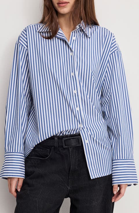 Oversize Cotton Poplin Button-Up Shirt