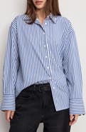 Good American Oversize Cotton Poplin Button-Up Shirt