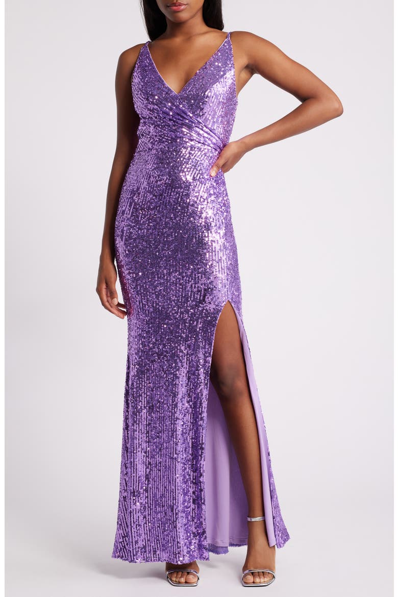 Jordan Sequin Gown, Main, color, LAVENDER