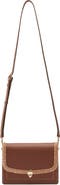 Helen Kaminski Dauphine Raffia Trim Leather Crossbody Bag
