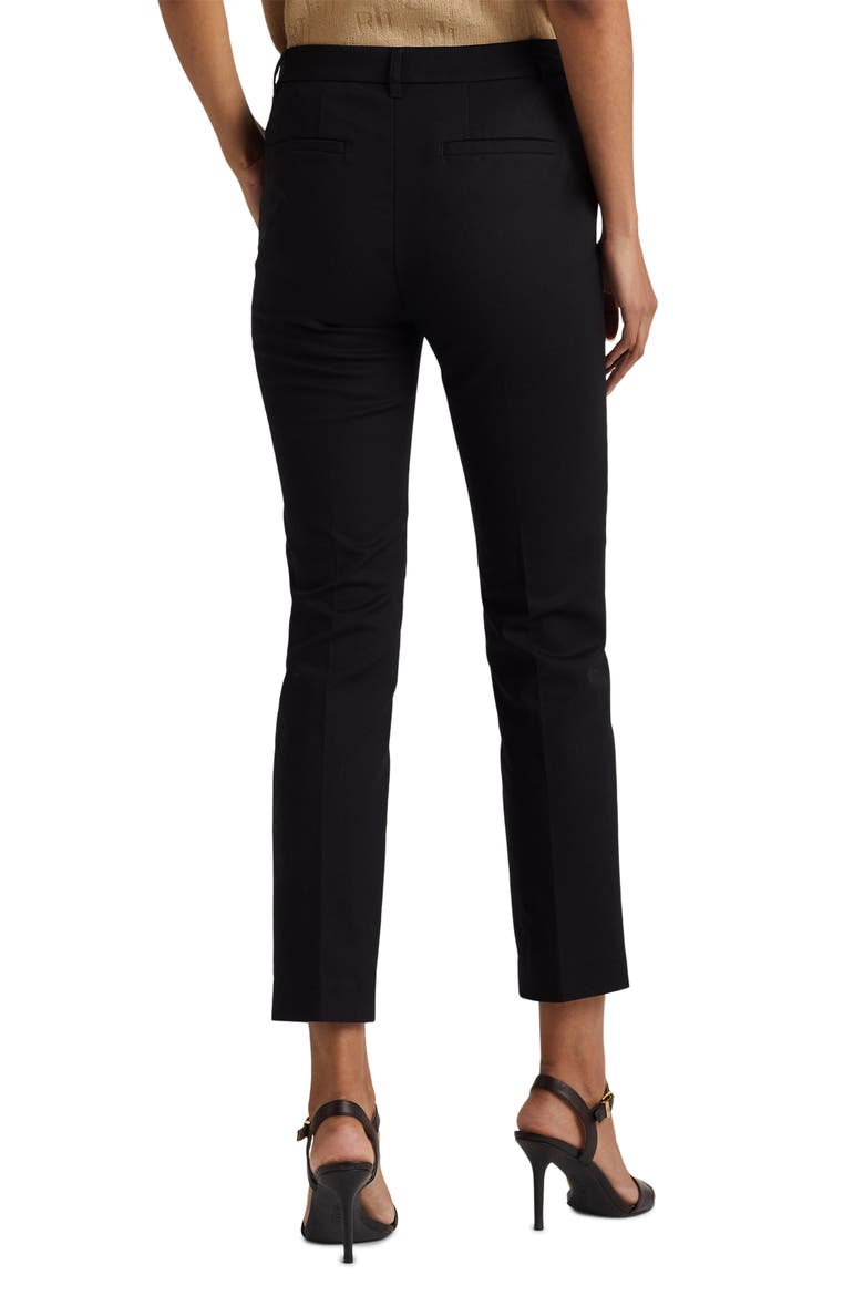 Double Faced Stretch Cotton Pants, Alternate, color, POLO BLACK