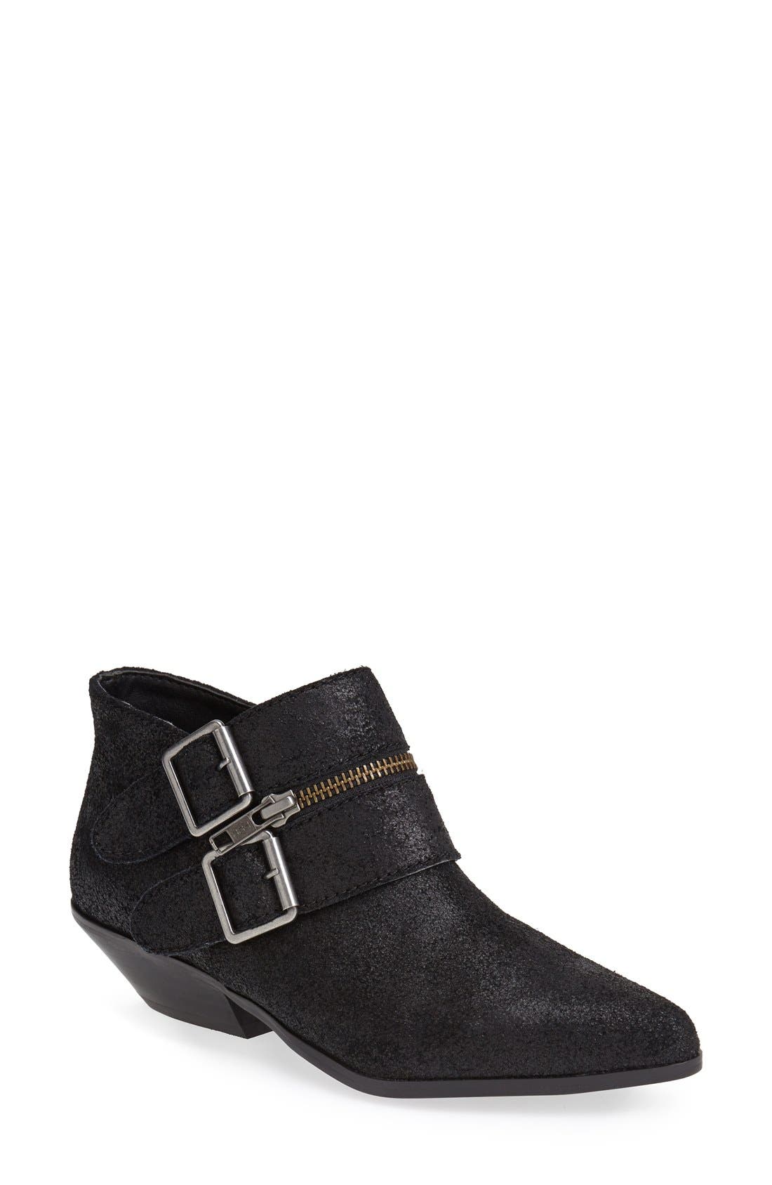 'Comparni' Leather Bootie, Main, color, BLACK LEATHER
