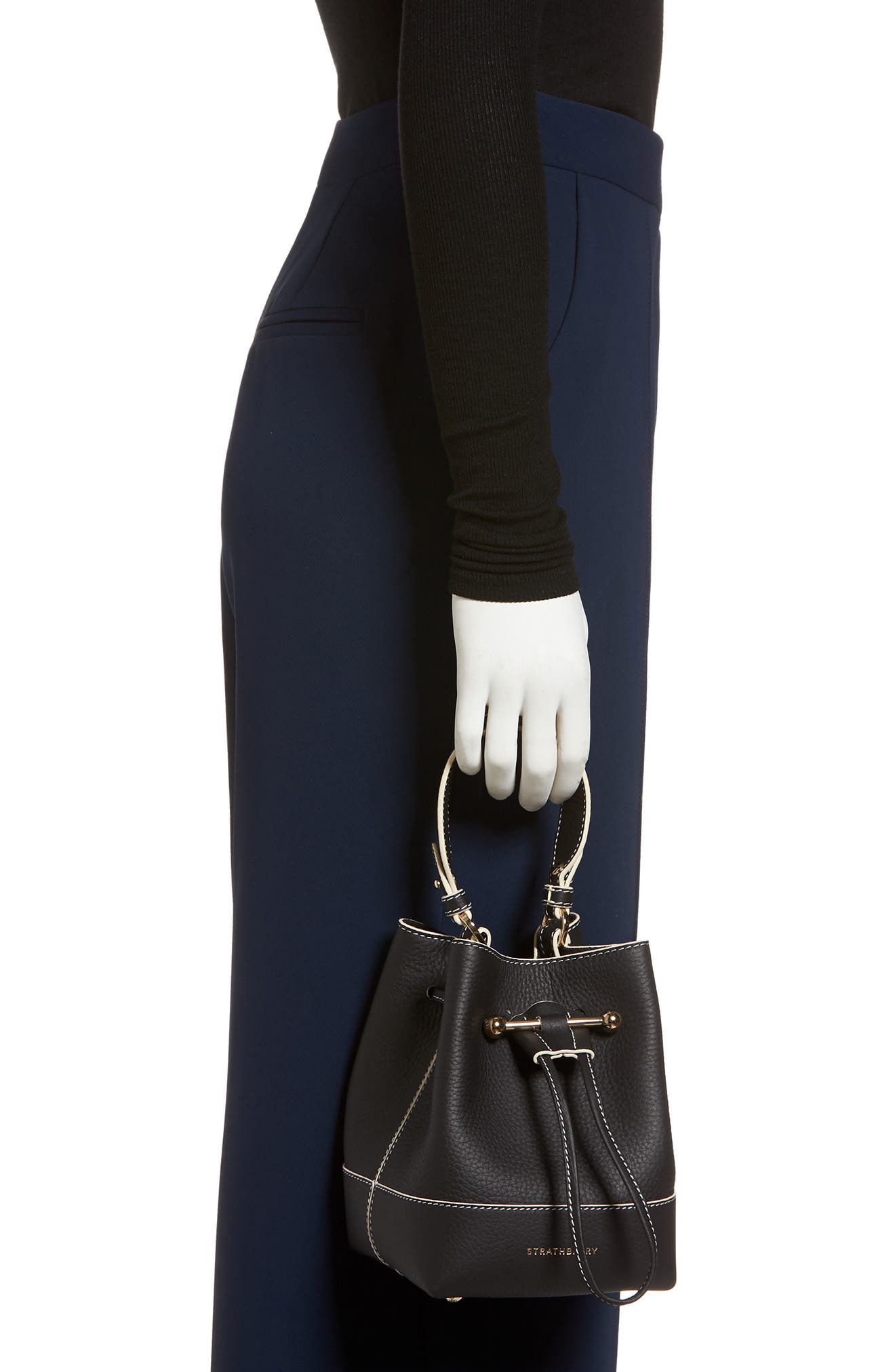 Strathberry Lana Osette Leather Crossbody Bucket Bag, Alternate, color, 