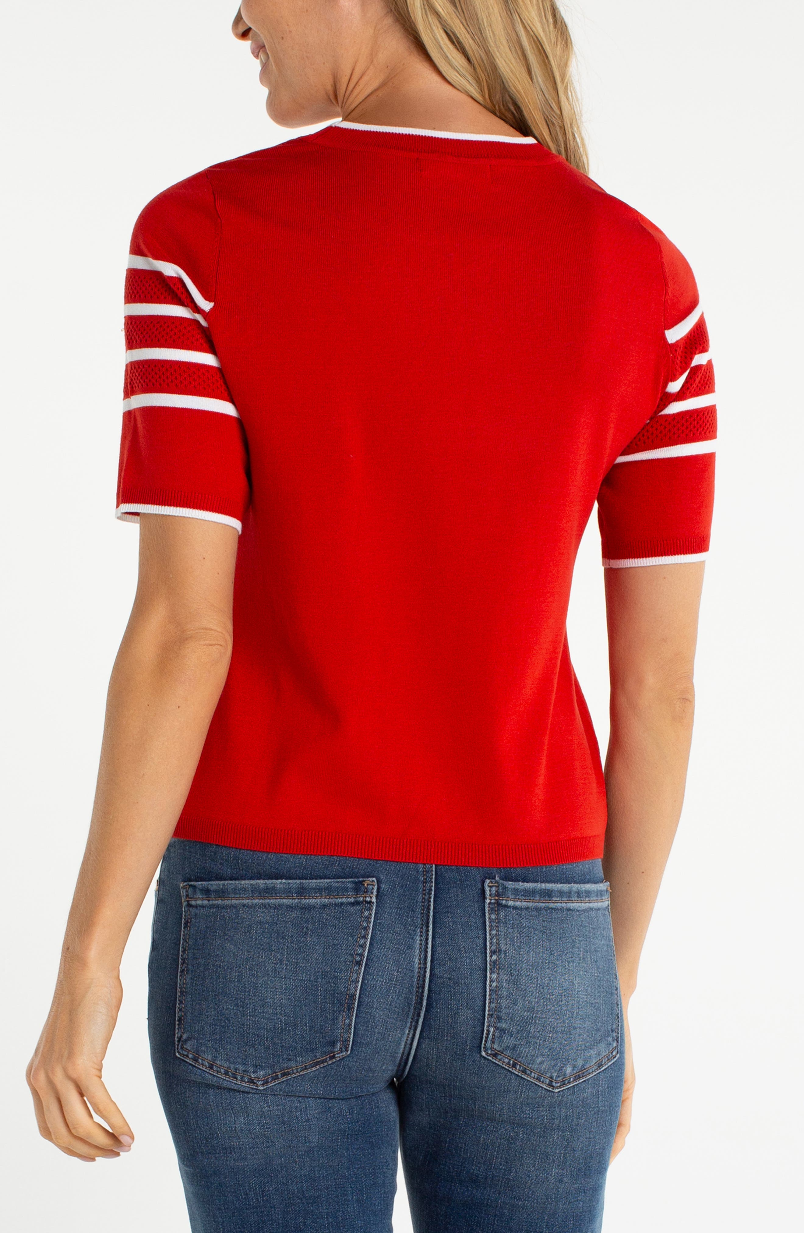 Stripe Short Sleeve Sweater - image 2