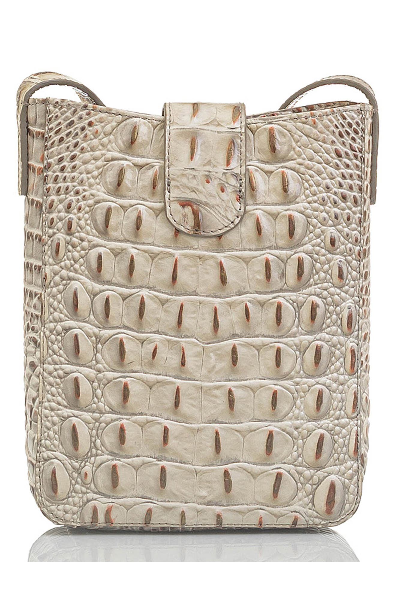 Brahmin Marley Croc Embossed Leather Crossbody Bag, Alternate, color, 