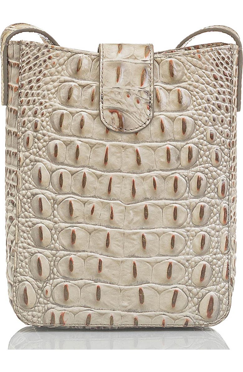 Brahmin Marley Croc Embossed Leather Crossbody Bag, Alternate, color,