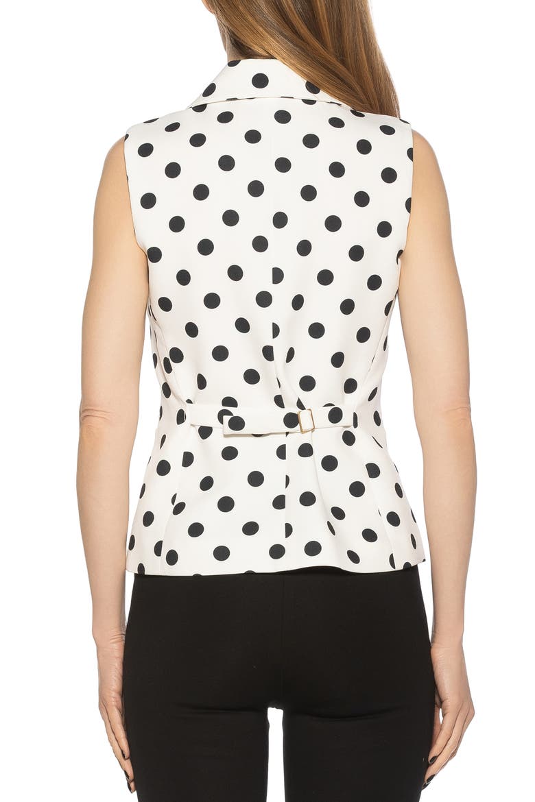 Kai Peak Lapel Vest, Alternate, color, BLACK WHITE POLKA DOTS