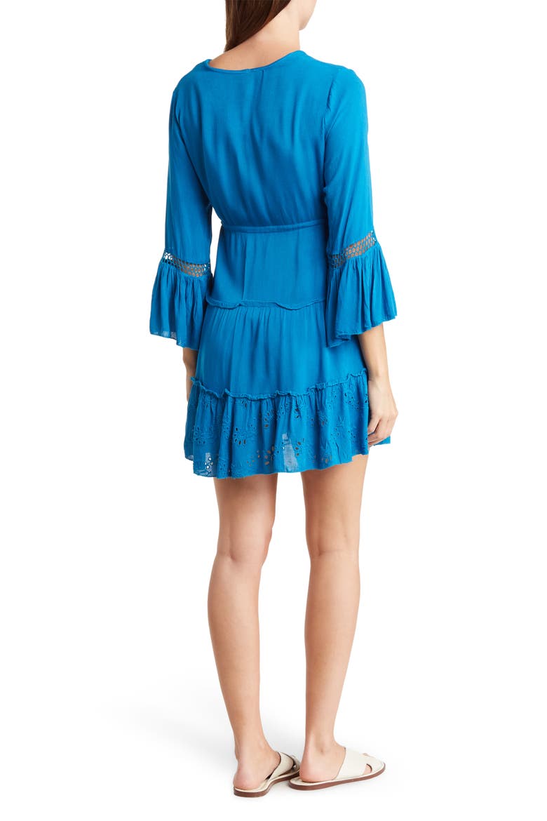 Eyelet Flounce Cover-Up, Alternate, color, LAPIS BLUE