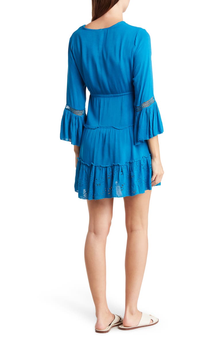 BOHO ME Eyelet Flounce Cover-Up, Alternate, color, Lapis Blue