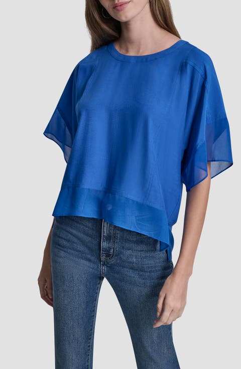 Mixed Media Dolman Sleeve Top