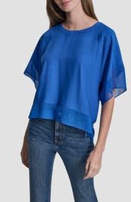 DKNY Mixed Media Dolman Sleeve Top