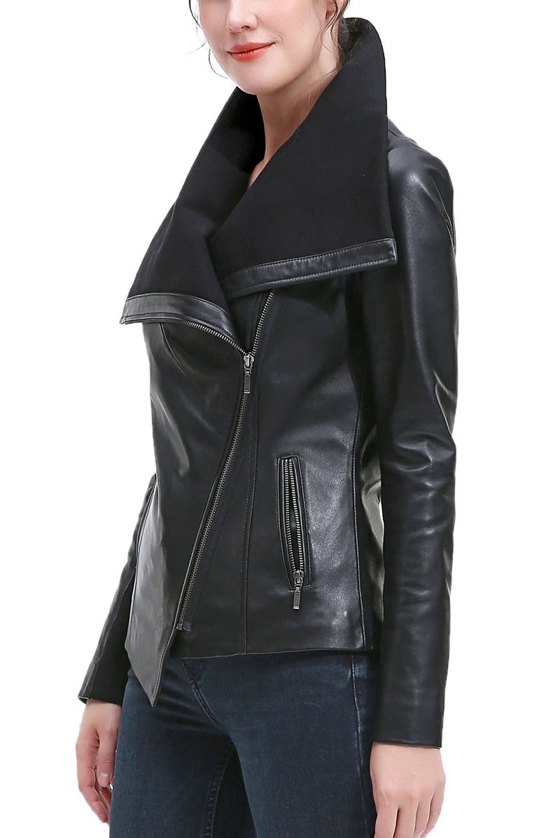 Kimi & Kai Kiara Leather Jacket, Alternate, color, Black