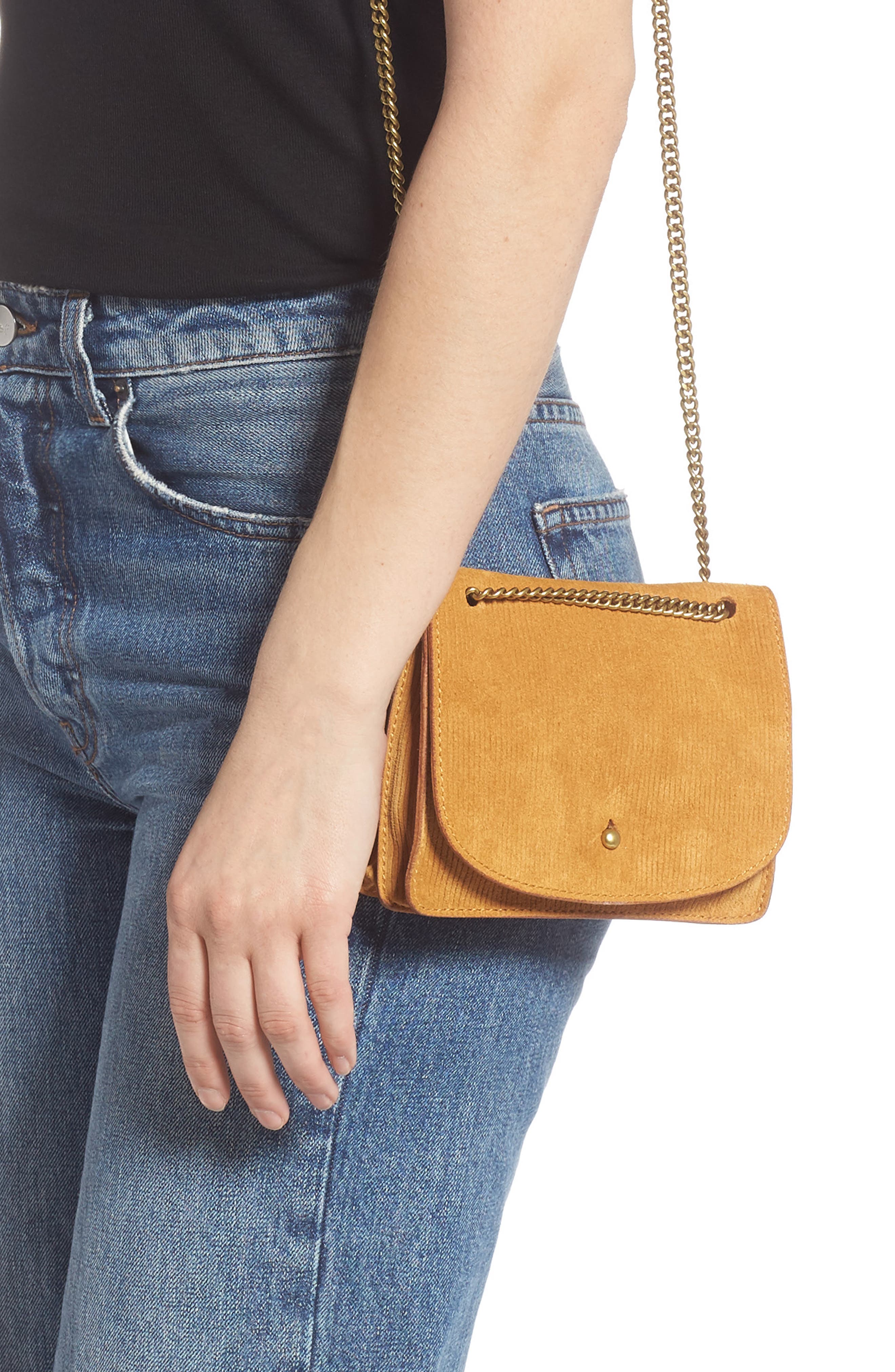 Madewell The Chain Corded Leather Crossbody Bag, Alternate, color, 