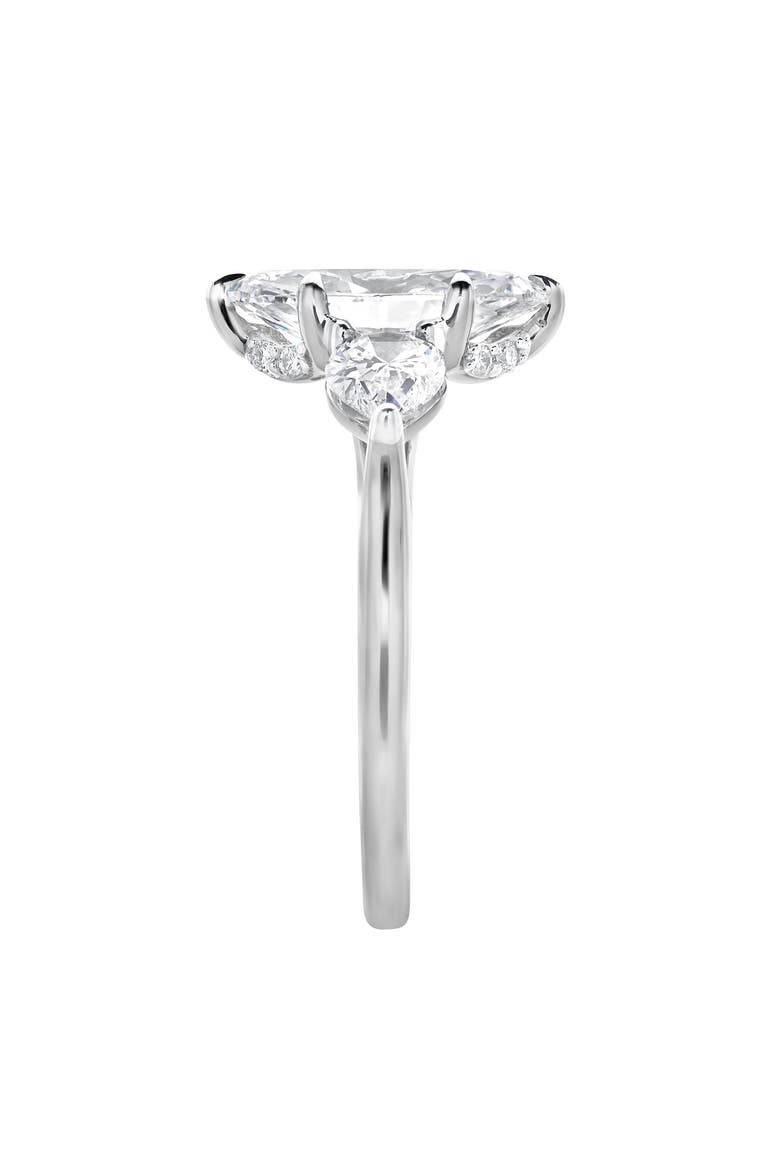 Fallon 3CT Marquise & Pear Three Stone Lab Diamond Ring 14K Gold, Alternate, color, 14K White Gold