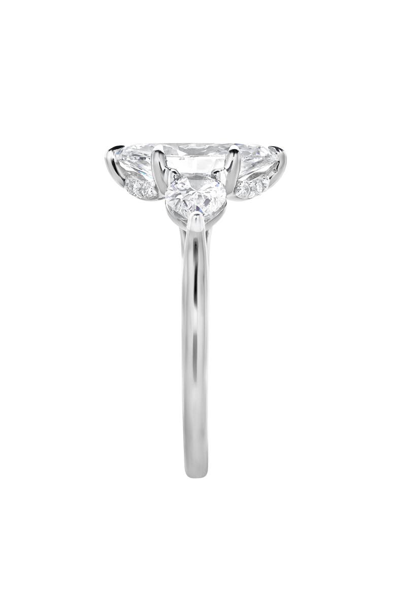 LuvMyJewelry Fallon 3CT Marquise & Pear Three Stone Lab Diamond Ring 14K Gold, Alternate, color, 14K White Gold