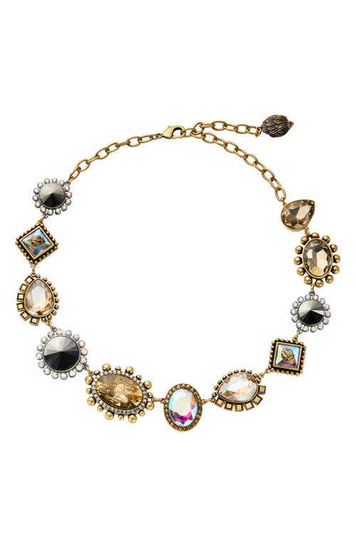 Kurt Geiger London Mixed Crystal Statement Necklace In Gold