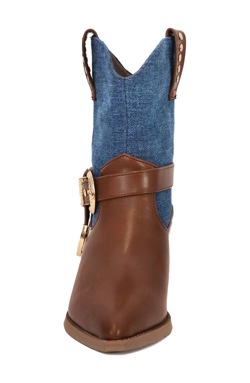 Seven7 Western Two-tone Bootie In Blue