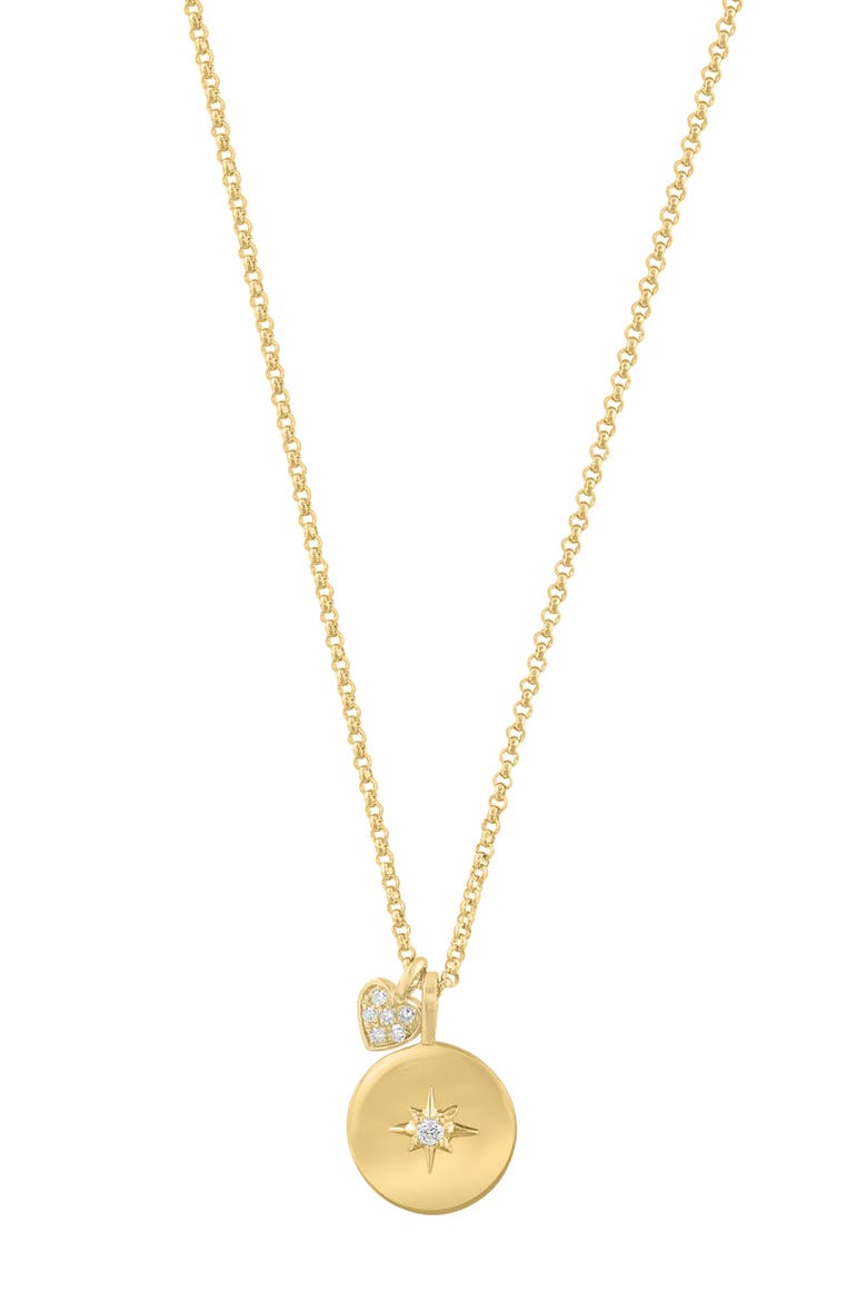 14K Gold Diamond Sunburst Pendant Necklace, Alternate, color, GOLD