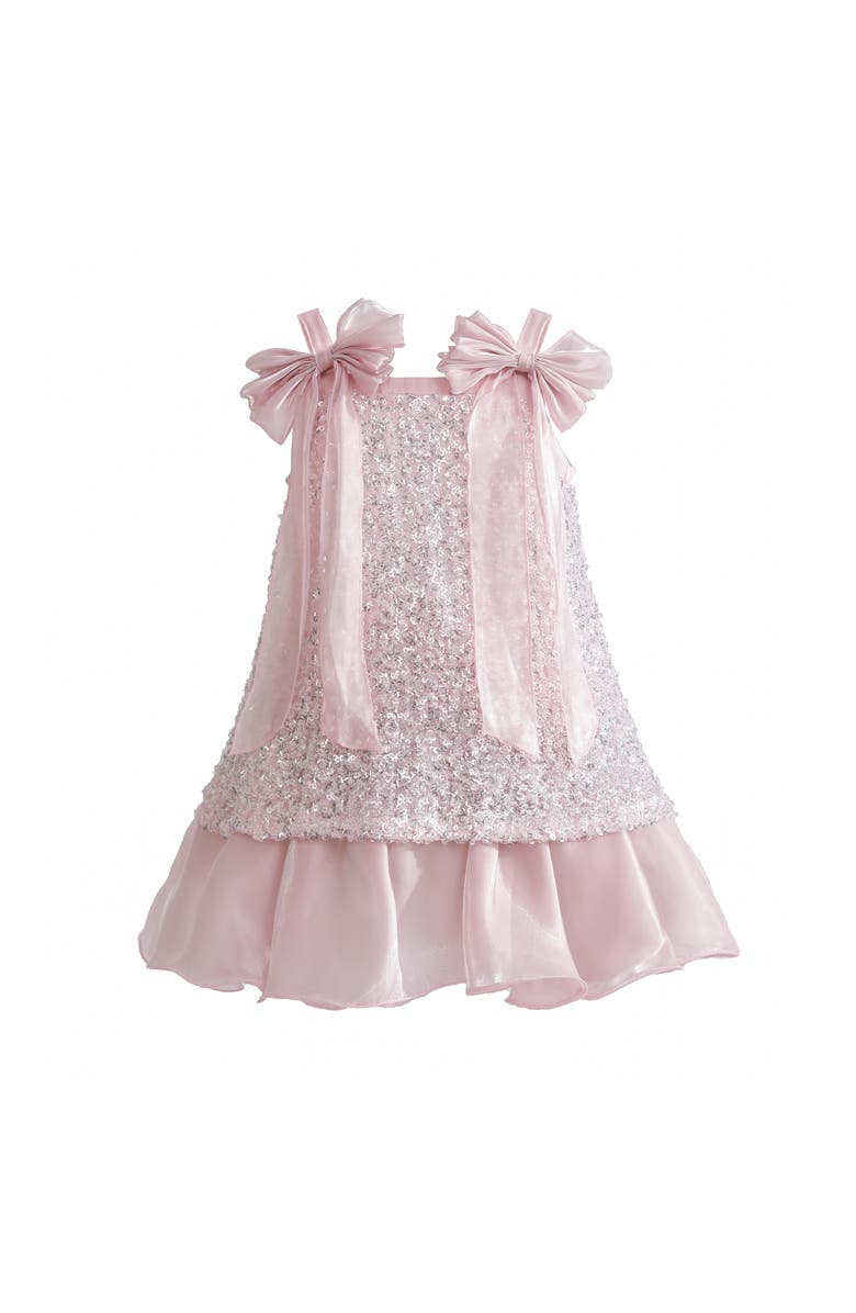 Tulleen Aurielle Beaded Bow Dress, Main, color, Pink