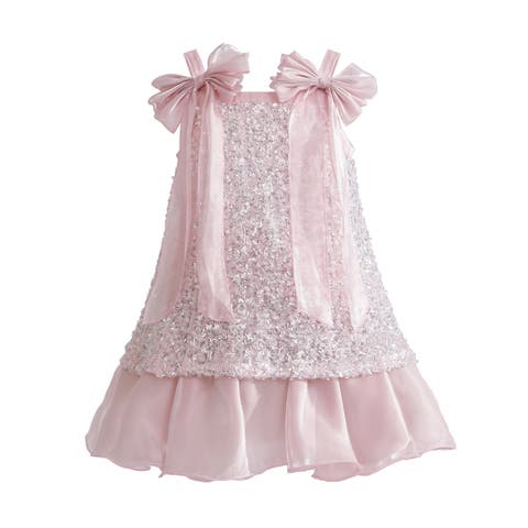 Aurielle Beaded Bow Dress (Toddler, Little Kid & Big Kid)