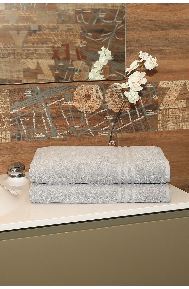 Linum Home Textiles Denzi Bath Sheet - Set of 2 - Grey, Alternate, color, Grey