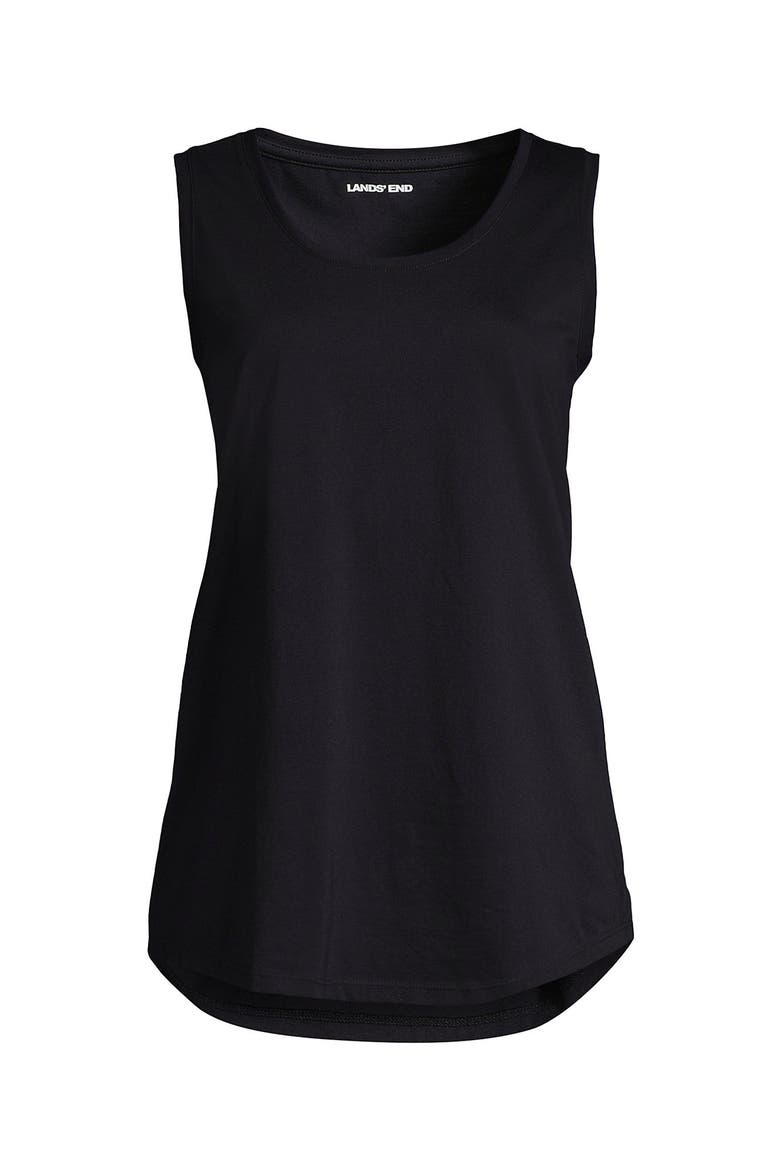 Supima Cotton Tunic Tank Top, Alternate, color, Black