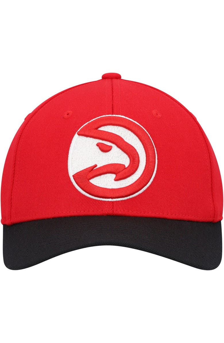 Mitchell & Ness Men's Mitchell & Ness Red/Black Atlanta Hawks MVP Team Two-Tone 2.0 Stretch-Snapback Hat, Alternate, color, 