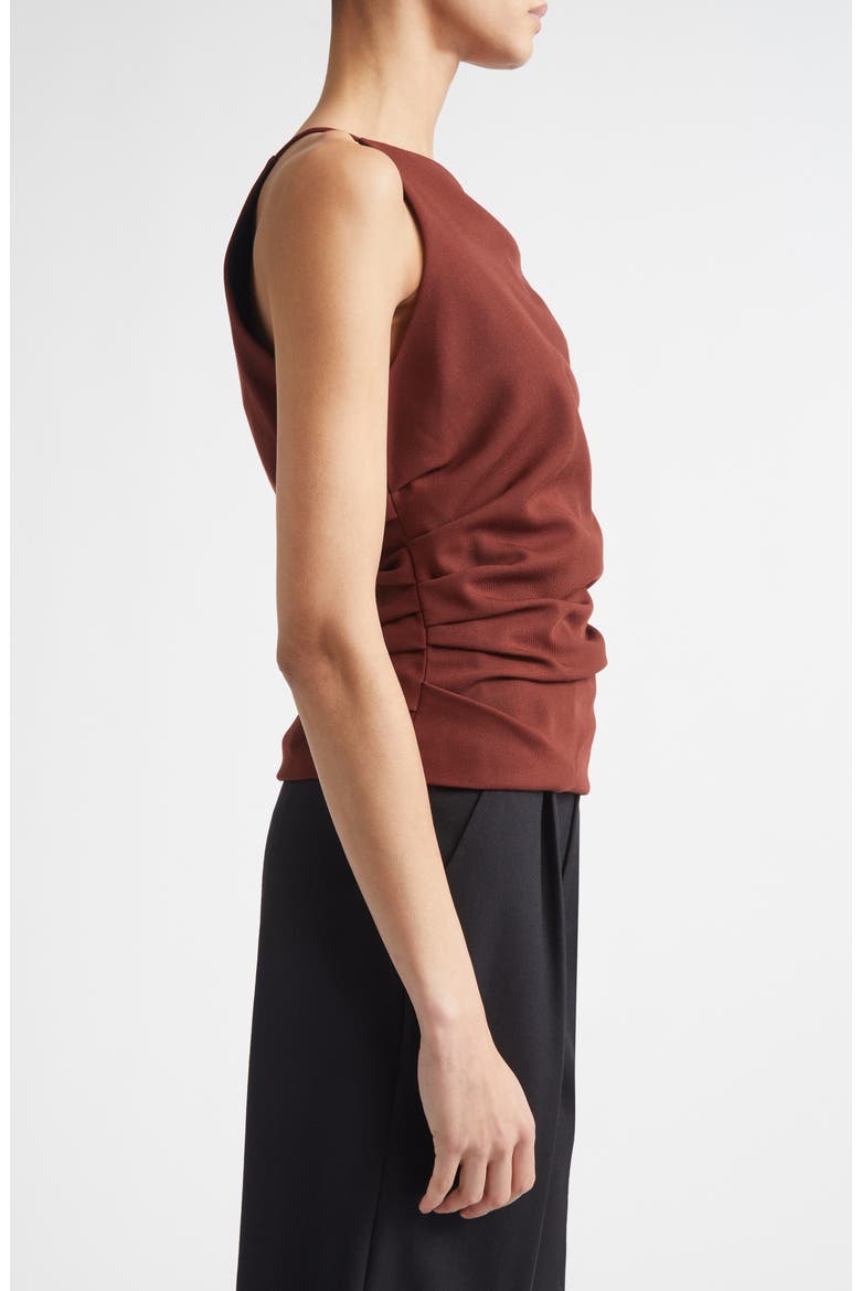 Leia Ruched One-Shoulder Wool Blend Top, Alternate, color, RUST