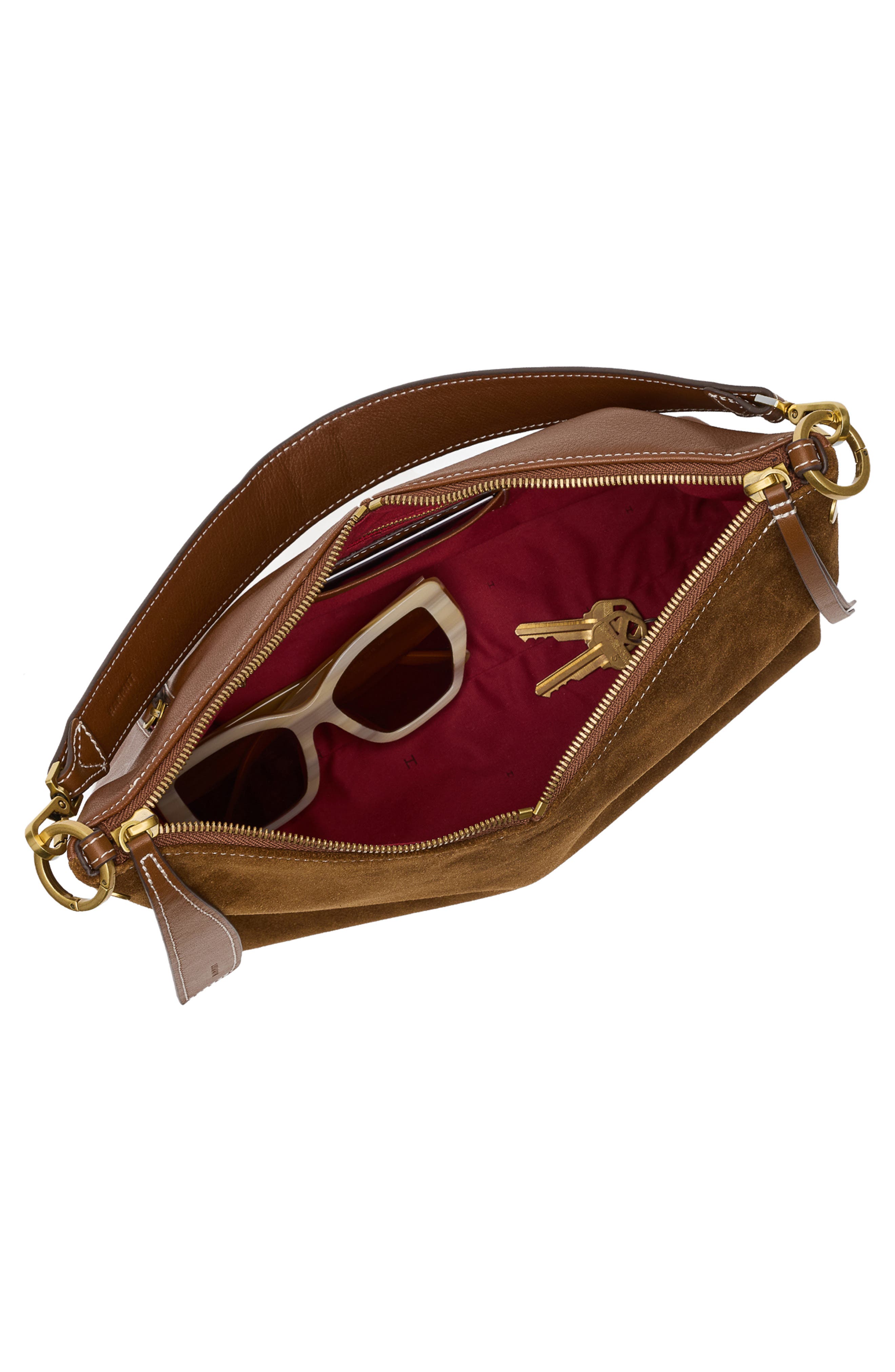 Grace Medium Suede Baguette Bag, Alternate, color, CINNAMON SUEDE/ ANTIQUE GOLD